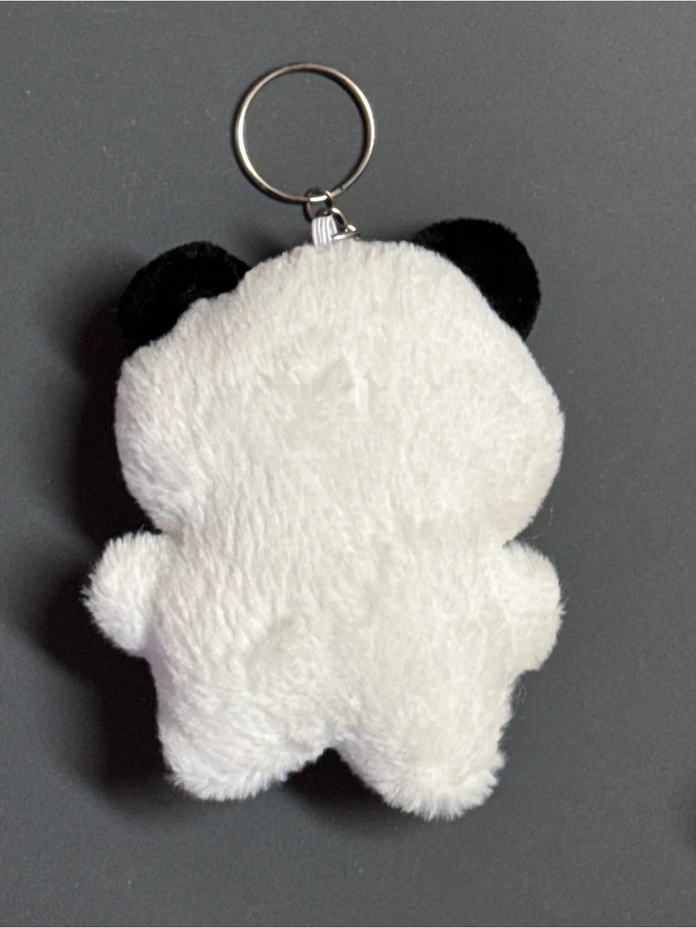 NIP Cute Panda Plush Keychain Bag Charm Gingham Bow Smiley Patch